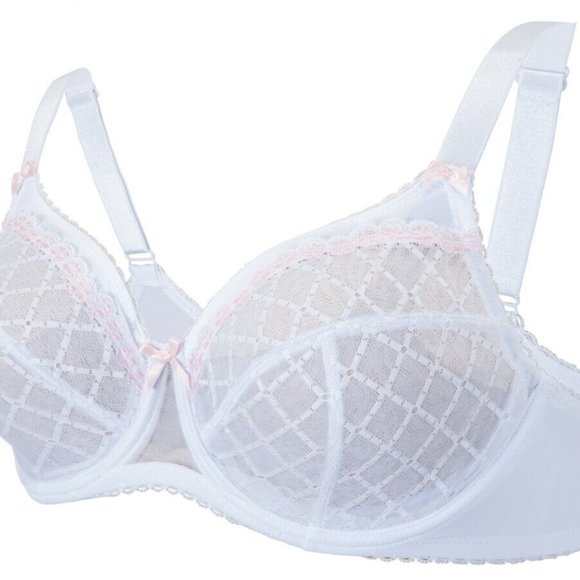 SOLD  Glamorise WONDERWIRE ELEGANCE LACE Bra 36H Cushioned (STRETCH-STRAPS) Wh… - Picture 8 of 9
